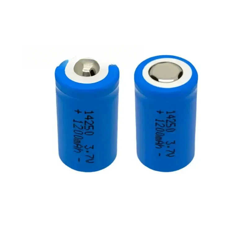 for 4pcs/lot  battery 14250   3.7V 1200mah Rechargeable lithium battery 1/2 AA Li-ion batteries  Red/green cordless penlight