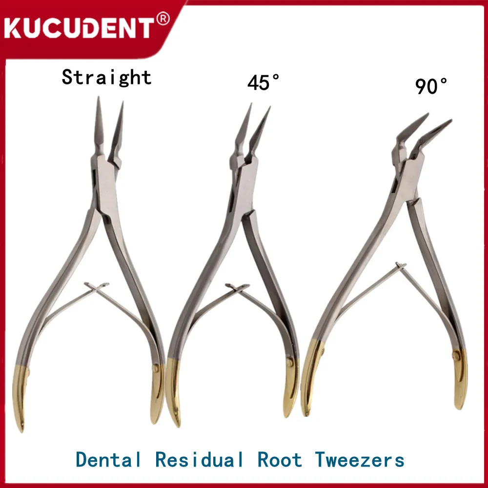 Pinça de raiz residual dentária, fragmento de extração de dente, alicate de elevador minimamente invasivo, ferramenta de odontologia maxilar curvada