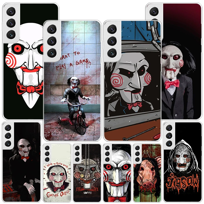 The Jigsaw Killer Horror Phone Case For Samsung Galaxy S24 Ultra S23 S22 S21 Plus S20 FE S10E S10 S9 S8 + Personalized Print Cov