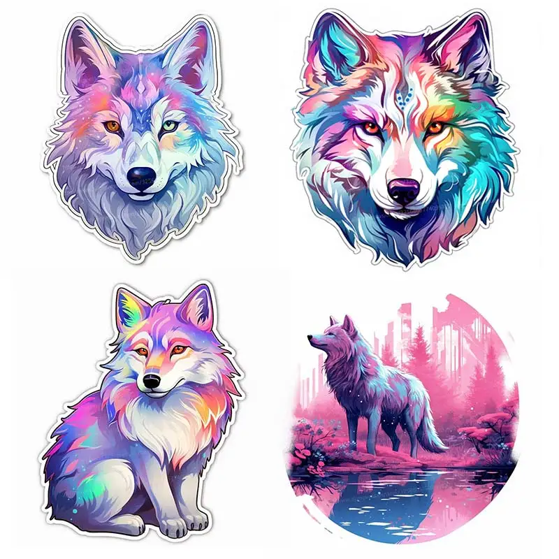 

Color Wolf Wall Sticker Removable Home Decoration Decals for Bedroom Kitchen Living Room Walls Decor Car Stickers S824