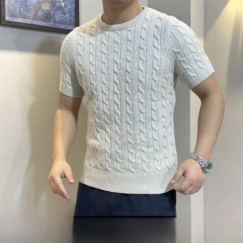 

Трикотаж! Тяжелая летняя мужская футболка из чистого хлопка с большой игольной завязкой, цветная футболка ort Sve