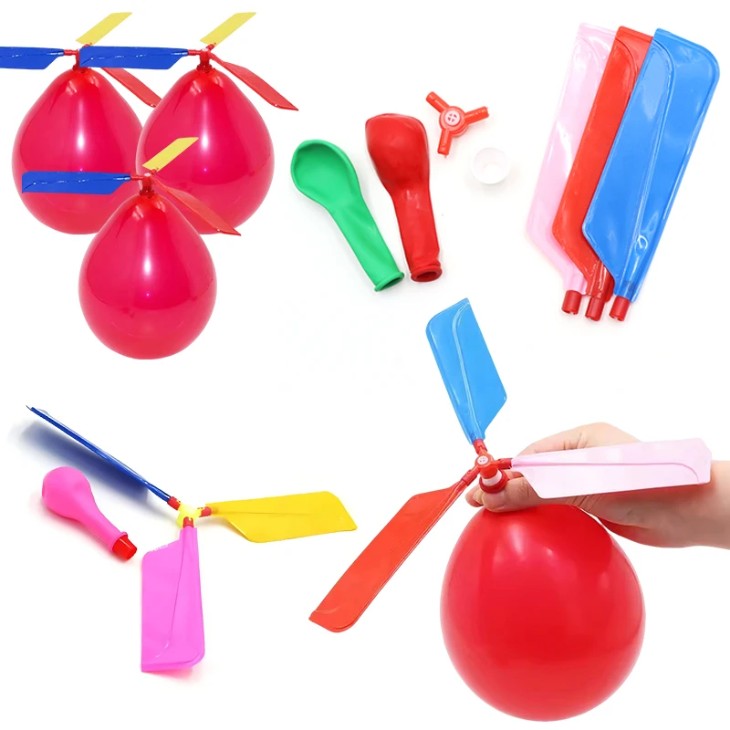 

2-6PCS Balloon Recoil Airplane Fun Colorful Propeller Balloon Helicopter Science Experiment Technology Props School Supplies ZYF