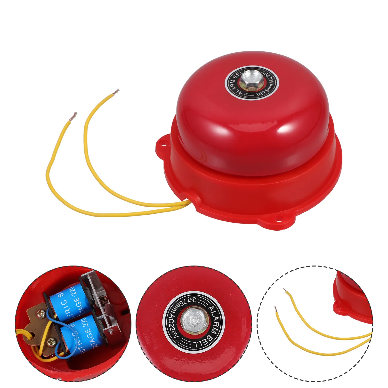 3Inch Red Fire Alarm Bell Manual Activation Loud Security Alert for Home School Station Metal Electric Fire Safety