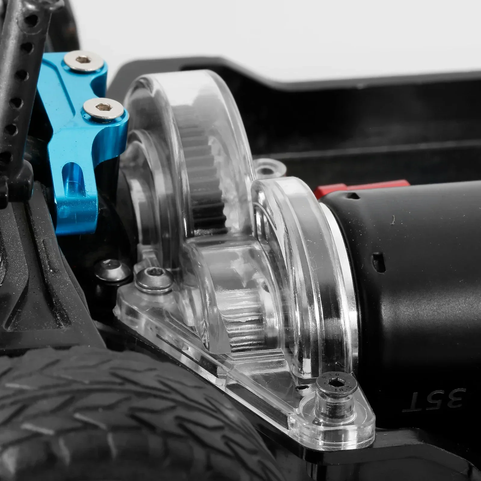 Transparante pc-versnellingsbakafdekking voor en achter voor Tamiya TT02 1/10 RC auto – doe-het-zelf-upgrade, duurzame en eenvoudige installatie