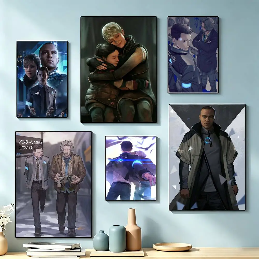 Game D-Detroit Become Human Poster High Quality Dorm Living Room Aesthetic Wall Decoration Painting Stickers Gift