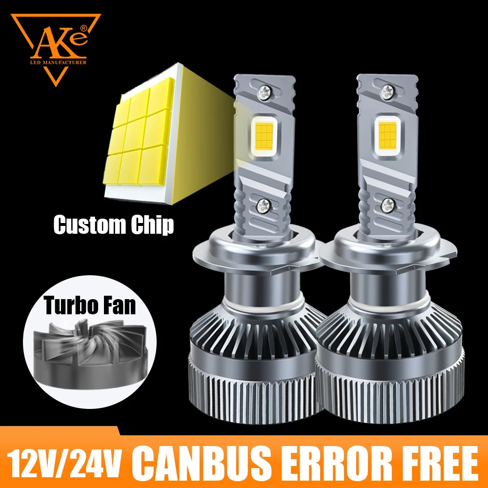 12V/24V H7 H4 H11 LED Headlight Bulbs CANBUS 3000W Car Light with Turbo Fan H8 H9 H1 H3 9005 HB3 9006 HB4 Auto Lamp 6000K 2PCS
