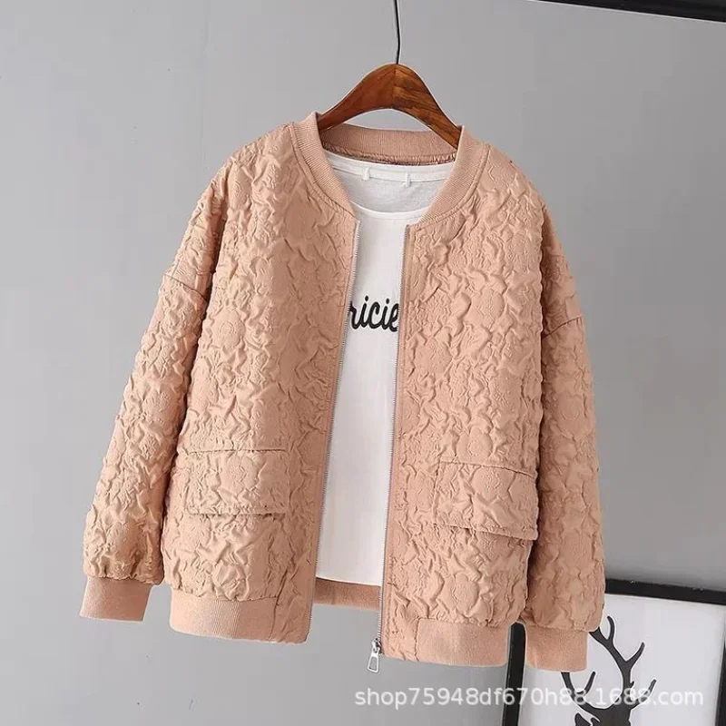 Solid Color Ladies Short Baseball Jacket 2023 New Korean Spring Casual White Jacket Top Female Cardigan Zipper Jackets Fashion