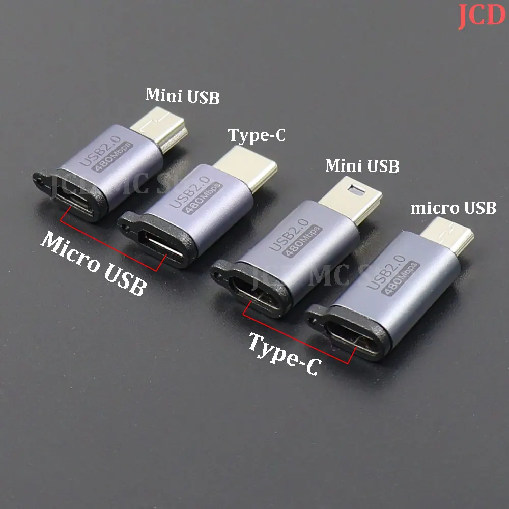 1/5/10PCS Mini USB Micro Type C USB Plug Adapter Micro USB to Type C Mini USB Converter Connector Support Data Sync 480Mbps