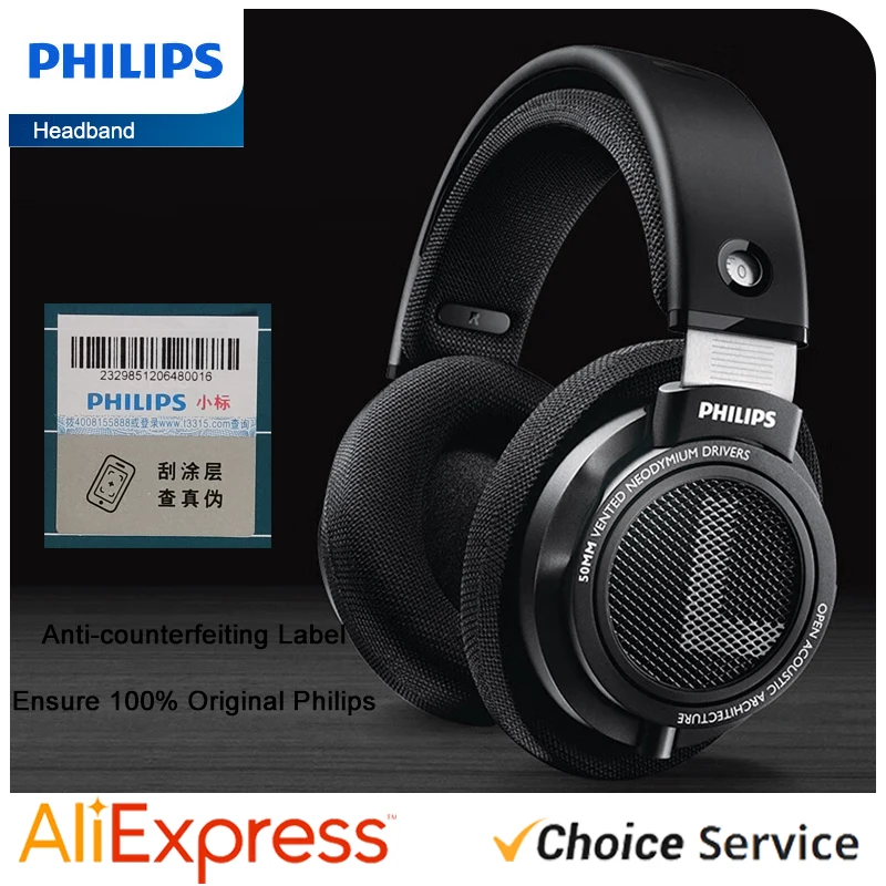 Philips Original SHP9500 Wired Headphones HiFi Stereo HD Mic Call Earphones Sports Running Headset iPhone Android Universal