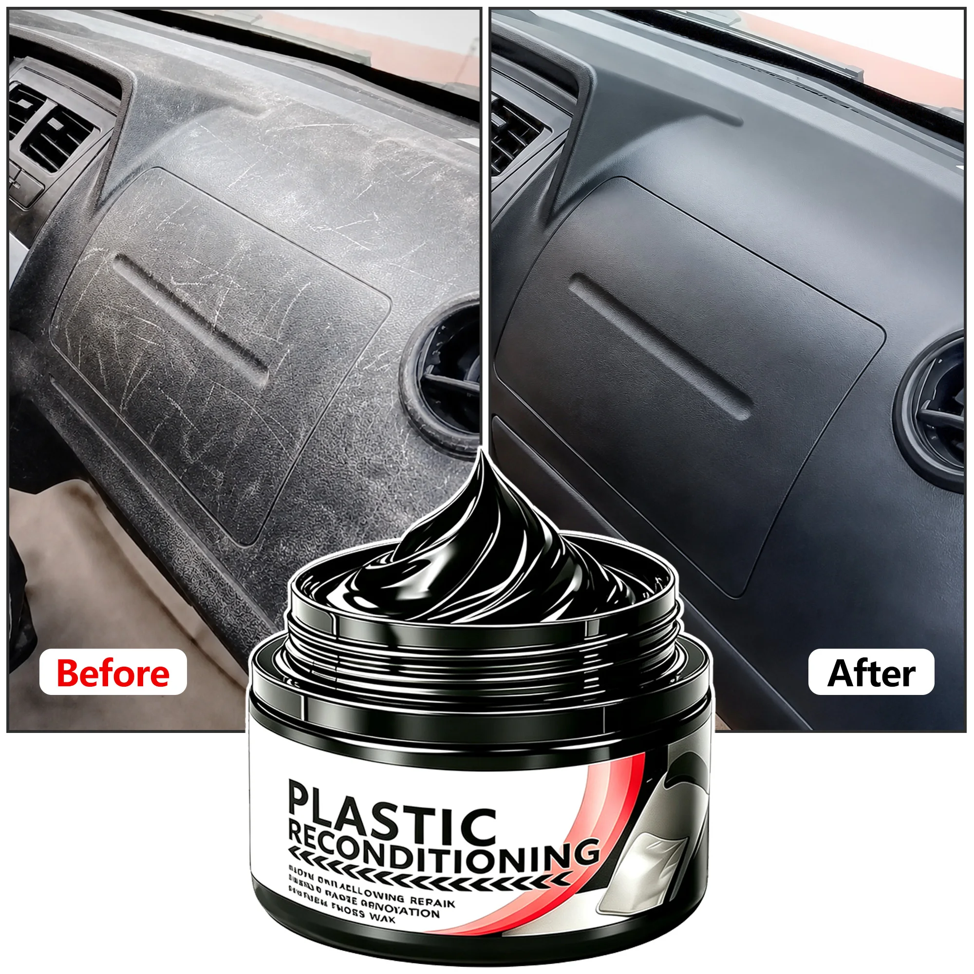 Car Leather Repair Kit Plastic Restoring Care Agent Scratch Fade Fix for Seats Steering Wheels Dashboards Bumpers Fenders