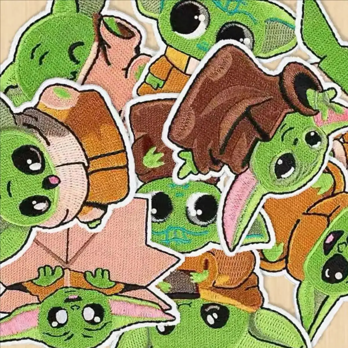 9Pcs/set Cartoon Yoda iron on Embroidery Patches for Repair Clothes Jackets Fabric Stickers DIY Decor Jeans Sew Hat Applique