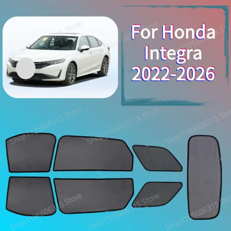 UV Protection Magnetic Mesh Windshield Sunshade Custom Fit Car Sun Curtain For Honda Integra 2022-2026