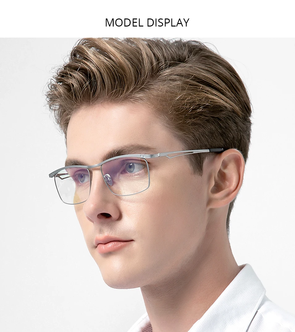 FONEX Titan-Brillengestell für Herren, quadratisch, Magnet-Clip, Nachtsicht und polarisierte Linse, japanische ultraleichte Brillen 85759 – Detail 1