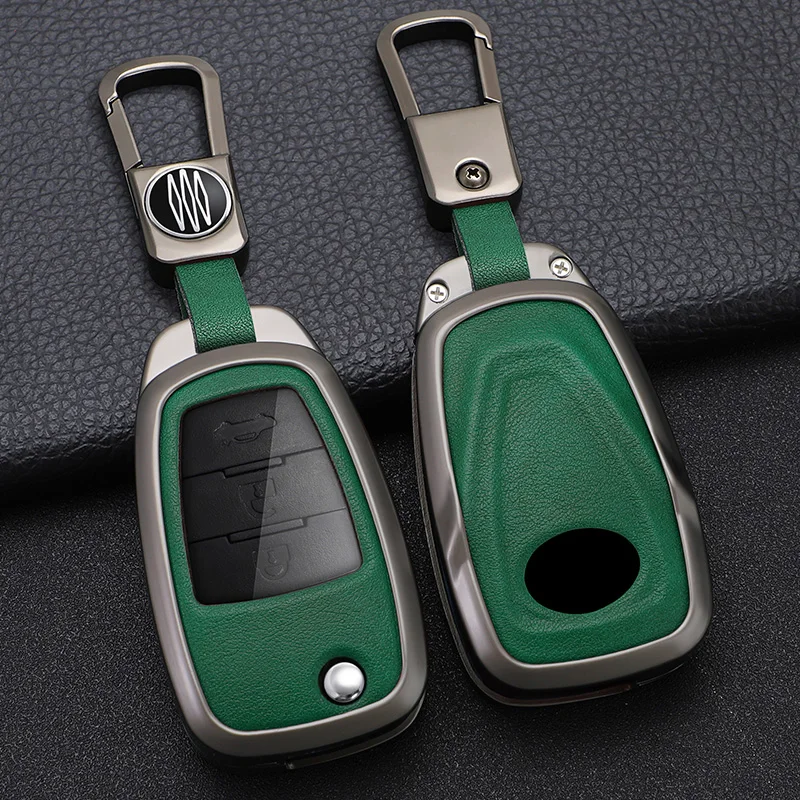 سبائك الزنك سيارة مفتاح القضية 3 زر الوجه المفاتيح التحكم عن بعد Fobs حامي غطاء سترة ل FAW Besturn X80 2018 2019 2020 #4