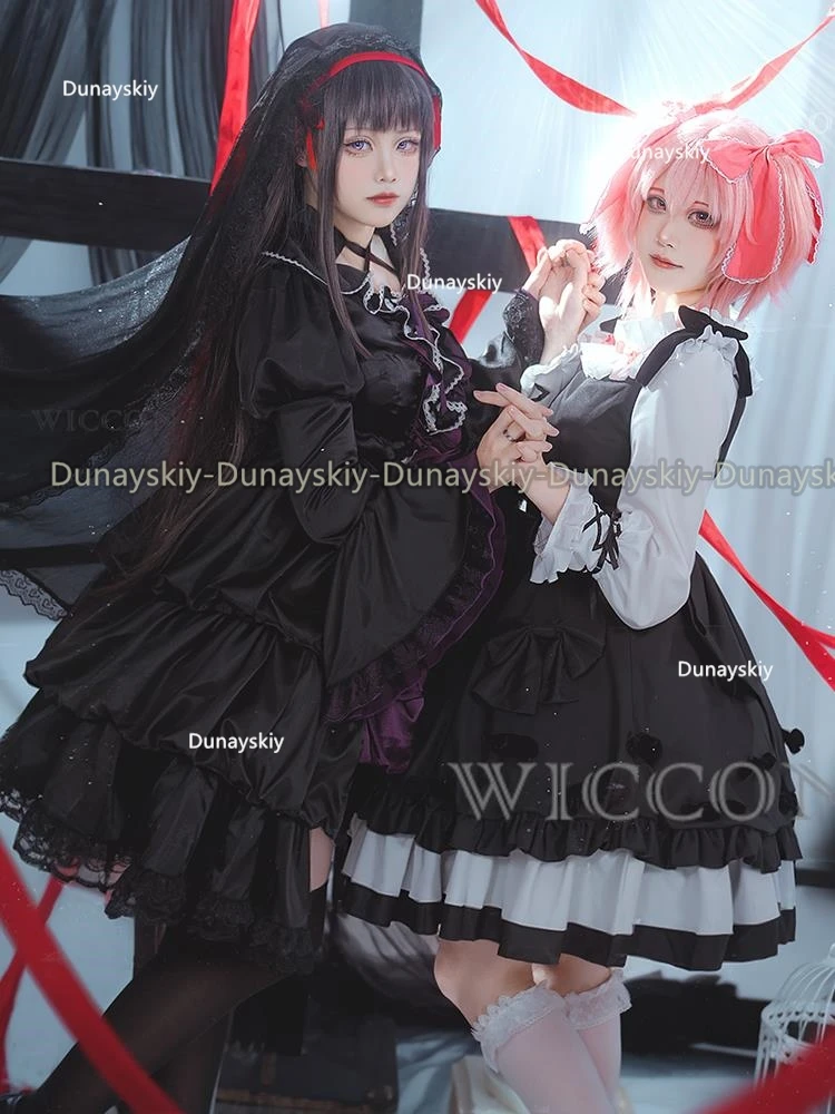 

Kaname Madoka Cosplay Anime Puella Magi Madoka Magica Cosplay Madoka Gothic Style Women Cute Lolita Dress Halloween Costume