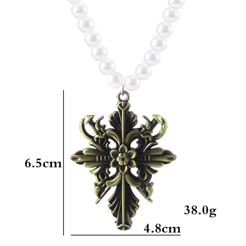 Village Bela Lady Dimitrescu Cosplay Halsketten Kostüm-Requisiten Spiel Resident Spitzenblumenkragen Broschen Halloween Geschenke für Frauen – Detail 3