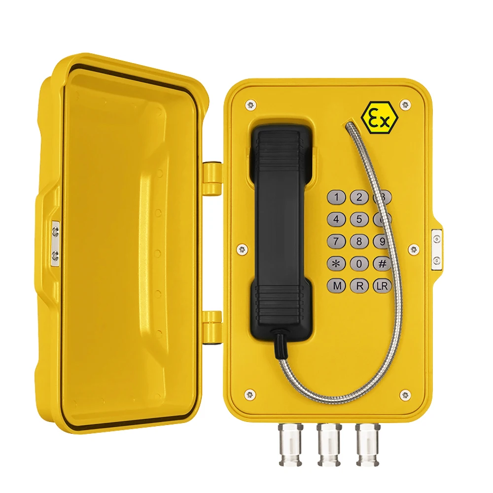 Explosion-Proof Telephone Industrial Weatherproof Explosion Proof Intrinsically Safe Rugged ATEX Keypad Phone
