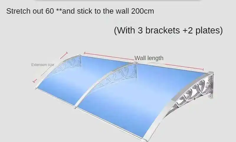 

Thickened Plastic Steel Awning for Eaves Modern Waterproof and Sunscreen Awnings Light Luxury Multifunctional Awning for Hotel