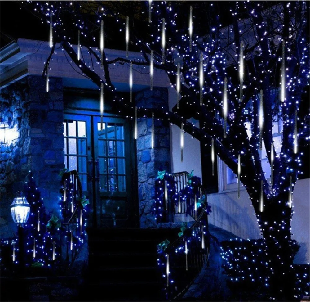 

32/24/12 Tubes 30/50cm LED Meteor Shower Fairy String Garland Curtain Lights Christmas Decor Outdoor Wedding Street Garden Decor