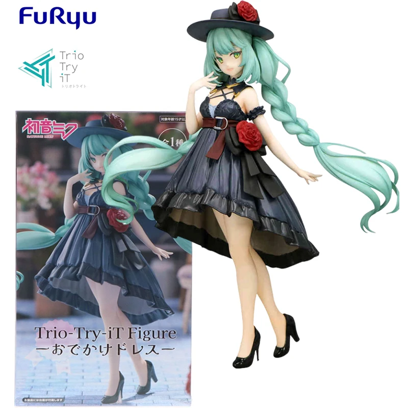 In Stock FuRyu Trio-Try-iT Hatsune Miku Dress Up For Travel ﻿PVC 19CM Anime Action Figures Model Collection Toy