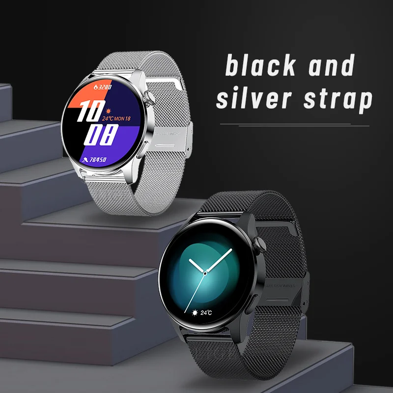 Smart Watch Men's Bluetooth Call Health Detection Smartwatch Blood oxygen Blood pressure monitoring Military 1.28-inch HD Glass