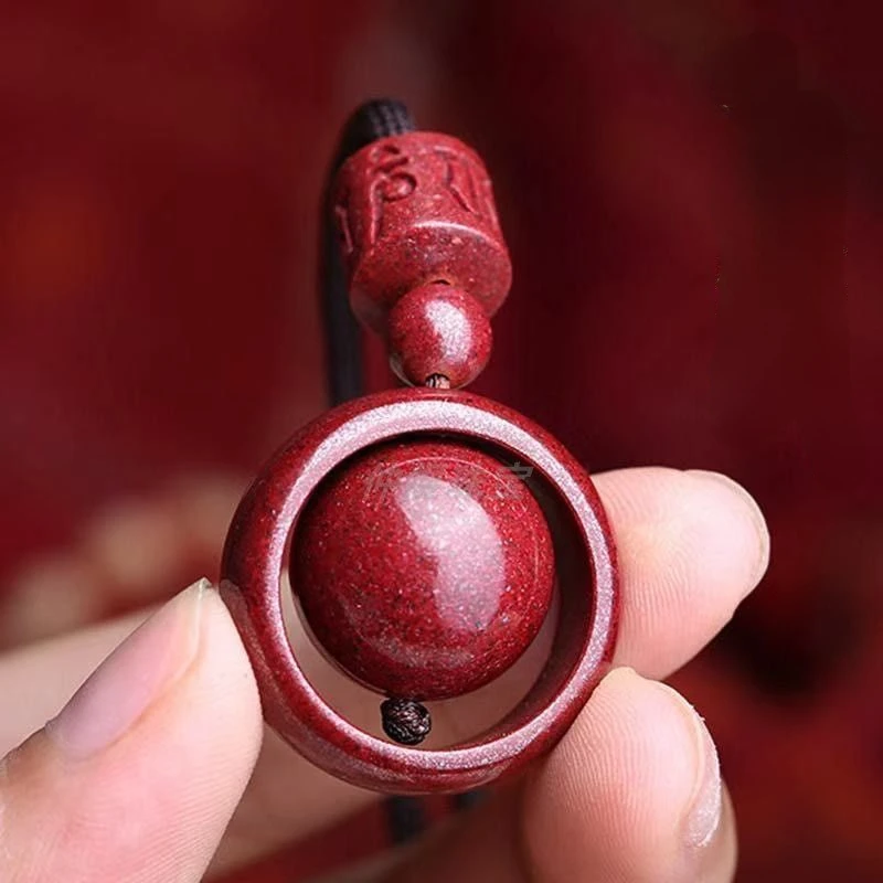 

Natural Raw Ore Cinnabar Miniatures Luck Turns Necklace Exorcism Fortune Transfer Beads Men's and Women's Amulet Fengshui