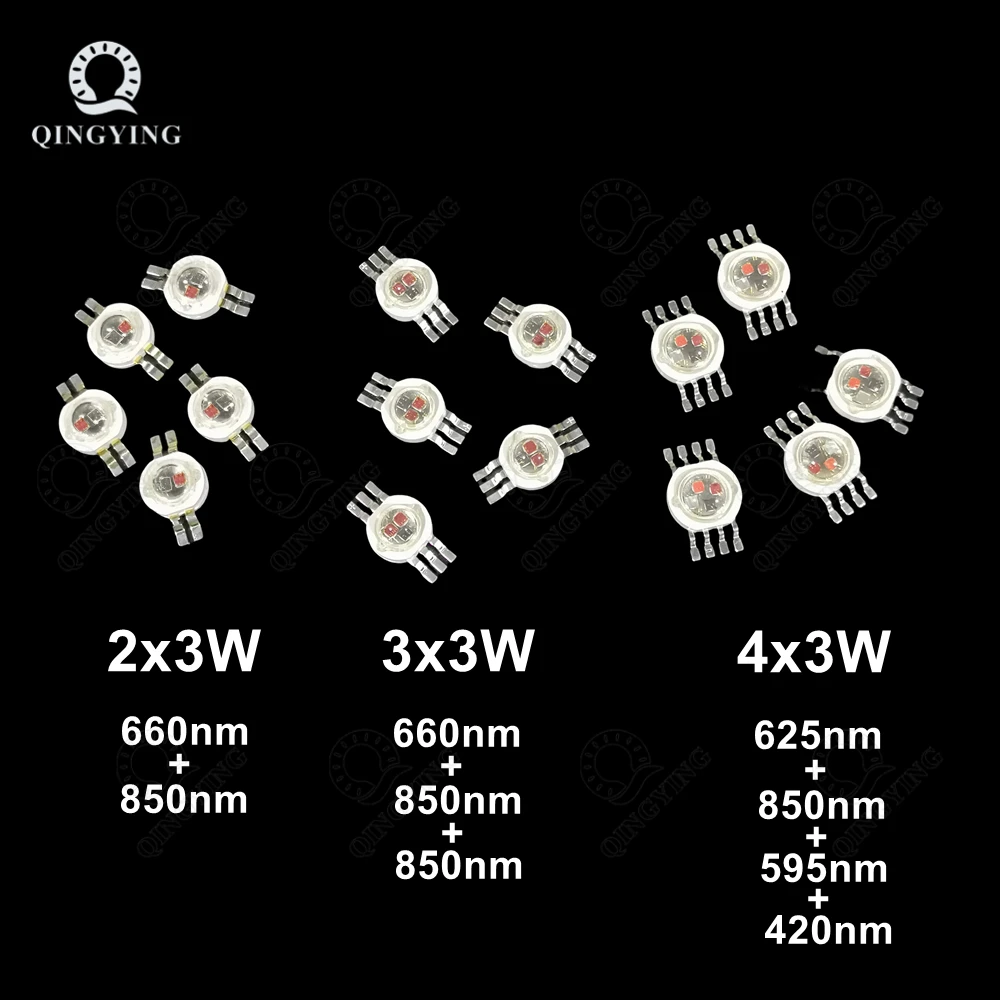 5-20pcs 4pin 6pin 8pin Red ＆Infrared & UV & Amber LED Diodes 660nm/850nm/595nm/625nm/420nm For Medical Aesthetic Lamp