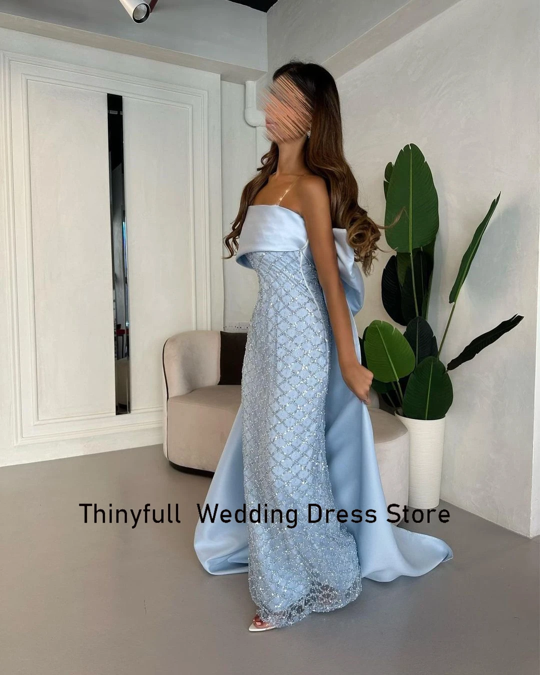 Thinyfull Customized Saudi Arabic Mermaid Evening Party Dresses Strapless 2023 Prom Dress Formal Occasion Gown Vestidos De Noche