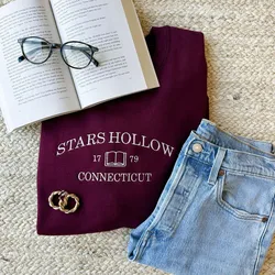 Stars Hollow oregon felpe girocollo ricamate donna manica lunga in pile spesso caldo autunno top autunno moda maglione