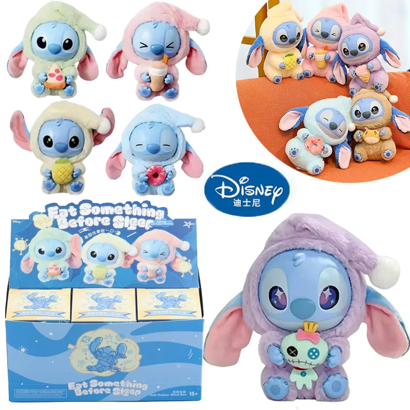 

НОВАЯ серия Disney Stitch Blind Box Eat Some Thing Before Sleep, мягкая плюшевая игрушка Kawaii, кулон, кукла, подарок на день рождения для любителей кукол