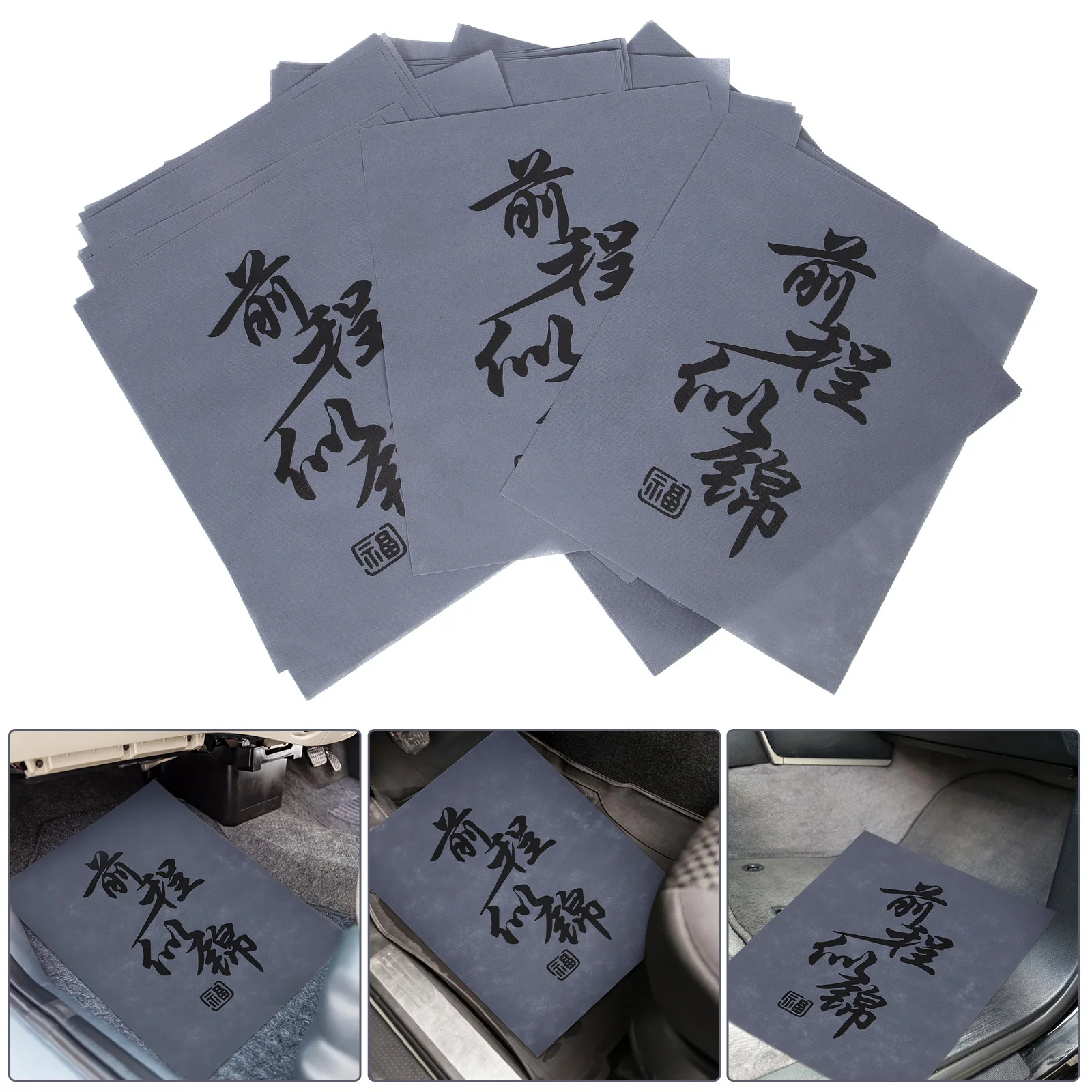 

50Pcs Car Floor Mats Disposable Non-Woven Auto Carpets Anti-Slip Protection for Vehicle Floors Multifunctional Pads