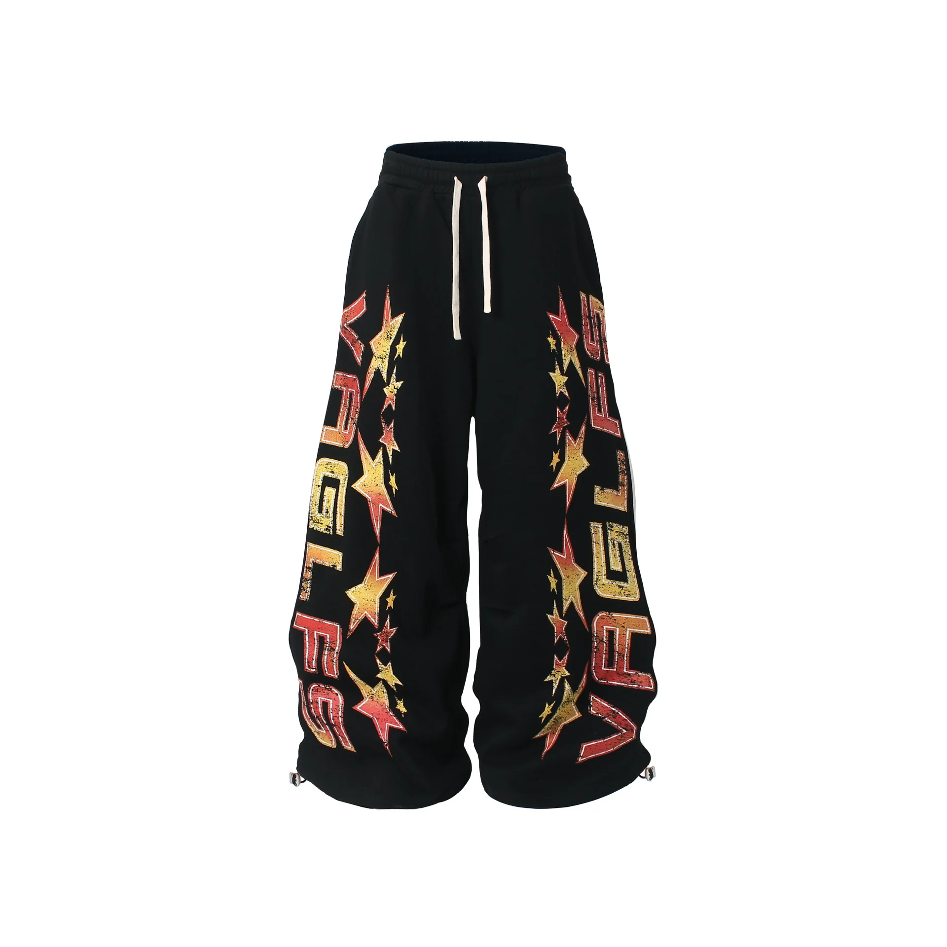 

American High Street Hip Hop Print Lazy Star Letter Drawstring Thicken Loose Casual Sweatpants For Man
