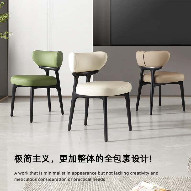 단단한 나무 식탁 의자, 가정용으로 사용하기 위한 북유럽 디자이너의 고급 수입 의자, 현대적이고 단순한 등받이