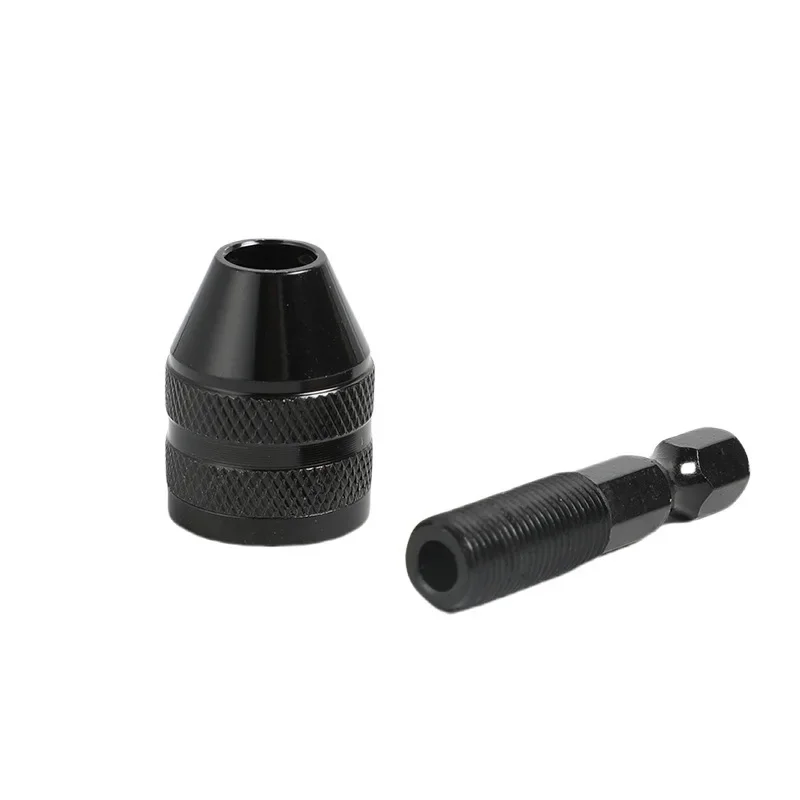 3 Jaw Self Centering Twist Drill Chuck 0.3-6.5mm Quick Change Hex Shank for 3.6V Electric Grinder Woodworking Drill Bit Holder T view 3