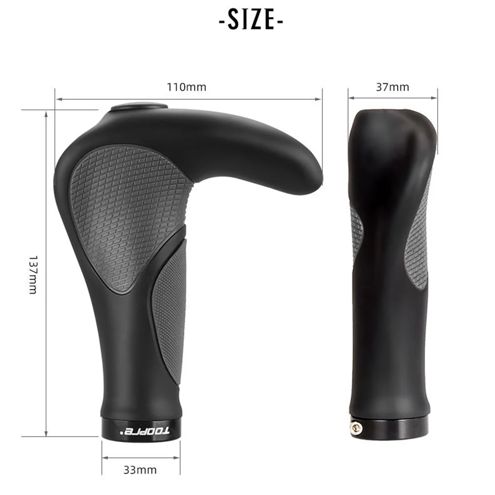 MTB Bicycle Grip TPR Rubber Horn Handle Grip Cuffs Hand Rest Bike Vice Handlebar Grip Shockproof Non-slip Bilateral Locked