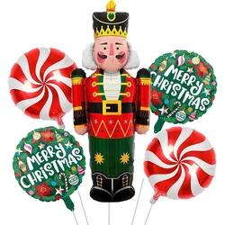 Set di palloncini in pellicola di alluminio di natale da 5 pezzi con decorazione a tema festa di buon natale palloncino decorazione regalo fiocco di neve di babbo natale