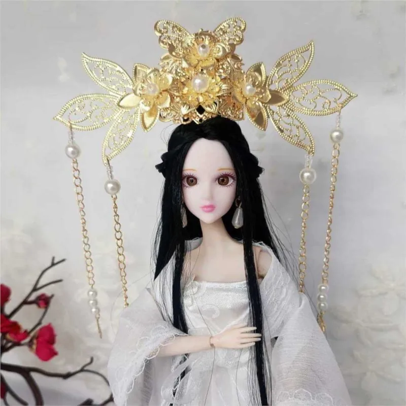 2025 Ancient Doll Costume Headdress Doll Hair Accessories Chinese Traditional Step-Shaking Jewelry 30cm Doll Accessories LE055