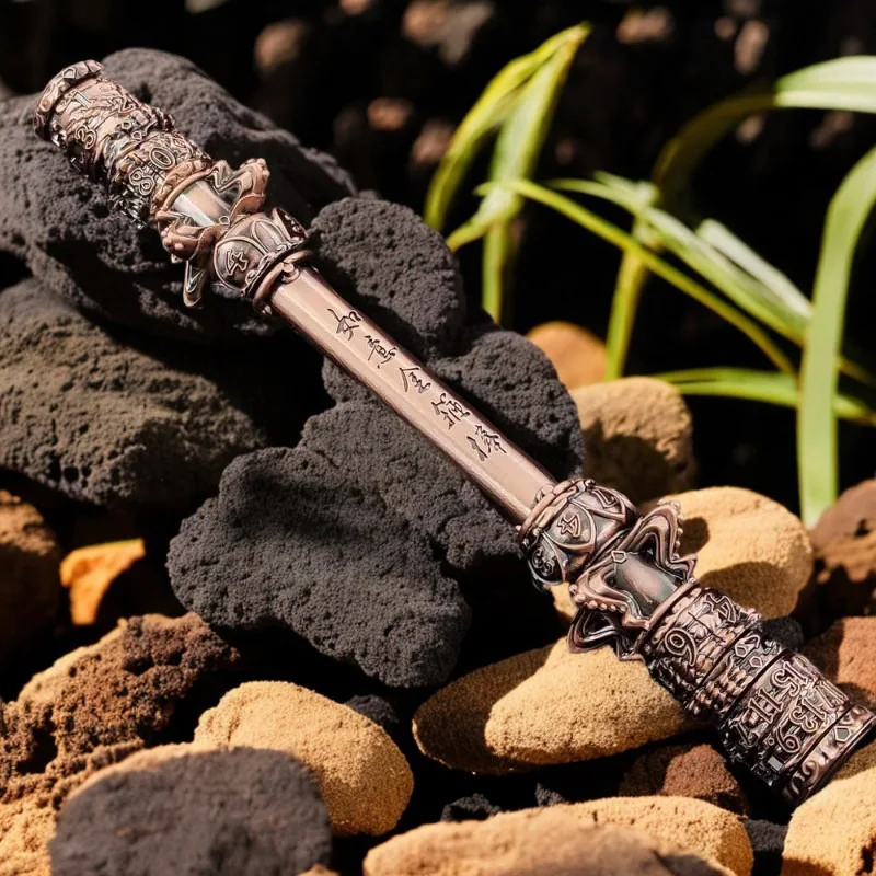 Metal Fidget Roller Spinner Golden Cudgel Fingertip Spinning Top Tip Gyro Flywheel EDC Stress Reducing Office Desk Men's Toys