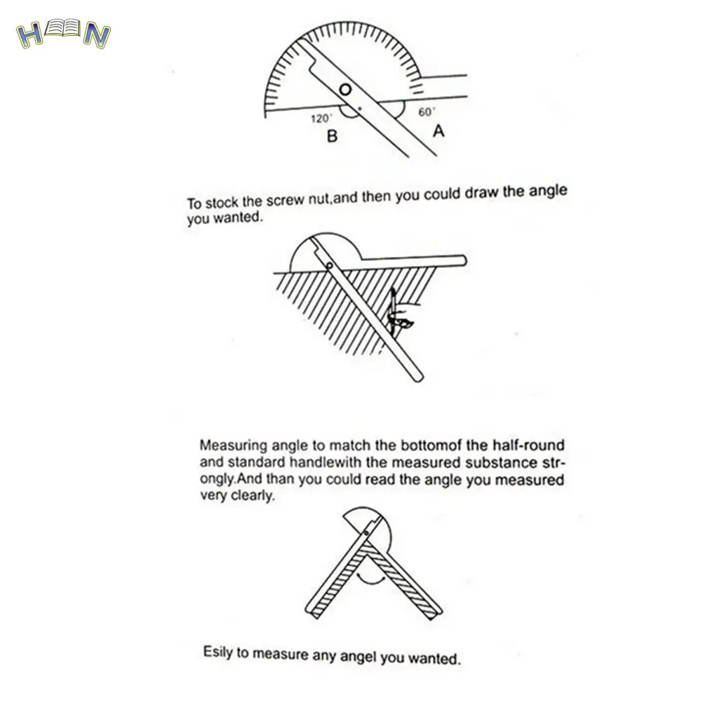 10cm Stainless Protractor Round Head Angle Finder Craftsman Rule Ruler Machinist Tool Professional 0-180 degrees Protractor