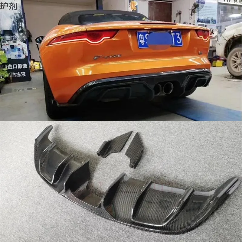 

Для Jaguar F TYPE 2013-2019 задний диффузор из углеродного волокна, бампер, губа, боковая юбка автомобиля, спойлер, комплект кузова, автомодификация, детали