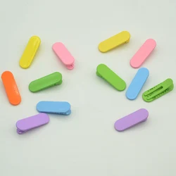 30PCS 1.5cm*4.5cm Colorful Slim Oval Hair Clips Plastic Alligator Hairpins for Kids Hair Barrettes for DIY Hair Accessories