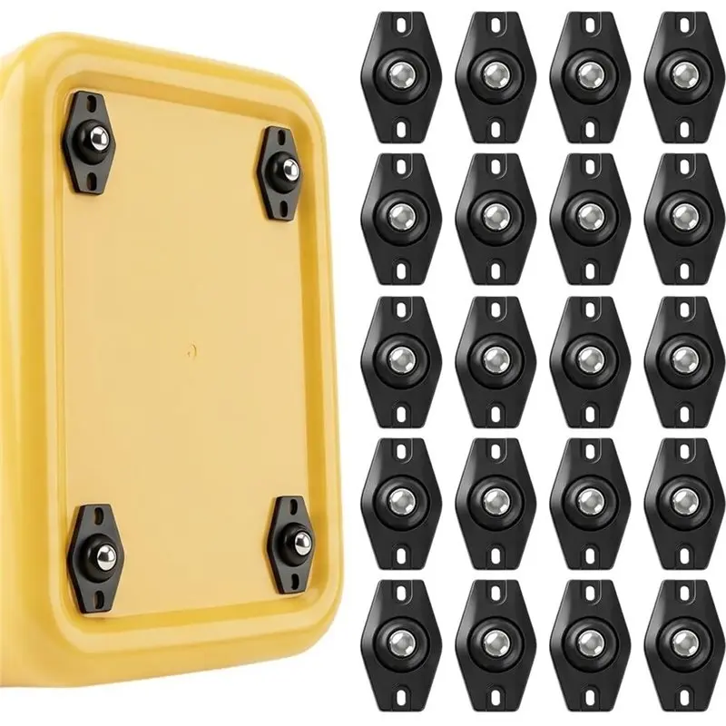 B97A-20 Pack Adhesive Caster Wheels, 360° Swivel Sticky Appliance Rollers, For Kitchen Appliance, Trash Can, Storage Box