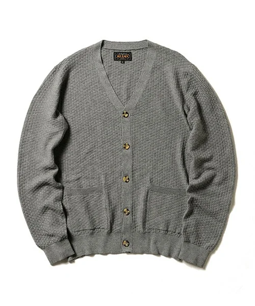 2025 BEAMS PLUS Spring Autumn Unisex Lightweight Cotton Knit Cardigan Japanese Streetwear Casual Daily Sweater