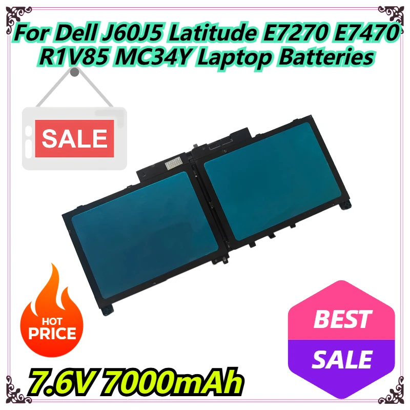 

7.6V 7000mAh For Dell J60J5 Latitude E7270 E7470 R1V85 MC34Y Laptop Batteries