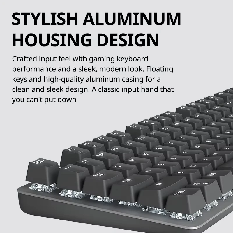 لوحة مفاتيح سلكية لوجيتك K845 TTC - مفاتيح مطاطية زرقاء وحمراء للاستخدام المكتبي، مصممة للألعاب والترفيهية #3