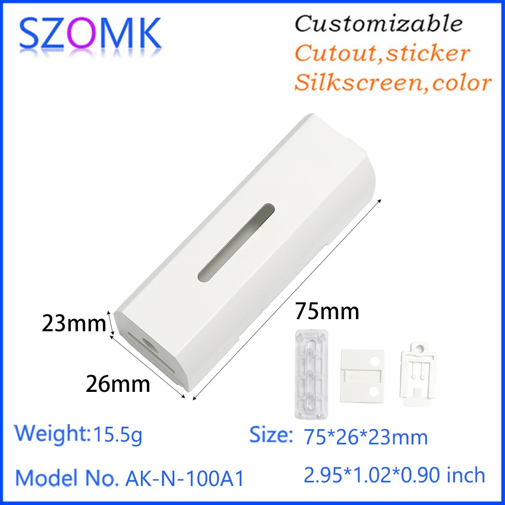 Black/White ABS DIN Rail Dual Serial Port Server Case RS485/232 to Ethernet Modbus Gateway Enclosure with Square Holes