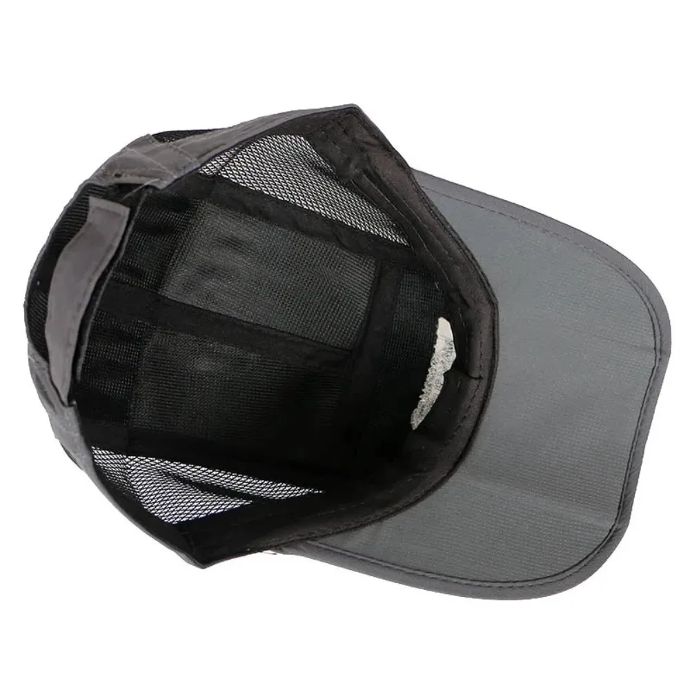 Casual Foldable Mesh Baseball Cap Quick Drying Breathable Sun Visor Cap Adjustable Climbing Hat Unisex