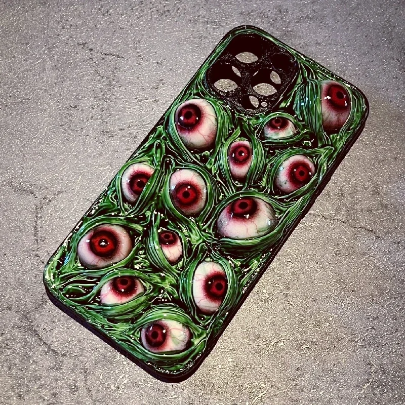 4192 Bloody Cthulhu Eyes Original 3D Handmade Mobile Phone Case Mobile Phone Case Dark Gothic Style Horror Punk Art Custom Gift