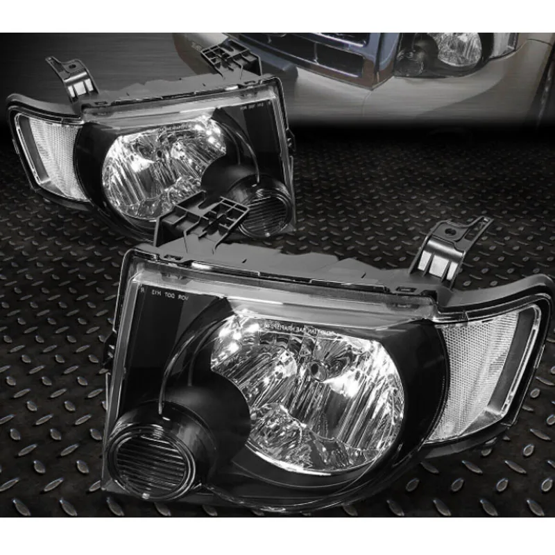 

Suitable for Ford Escape 2008-2012 LED front headlights, OEM 8L8Z-13008-E (R)/8L8Z-13008-F (L), black housing with white lens.