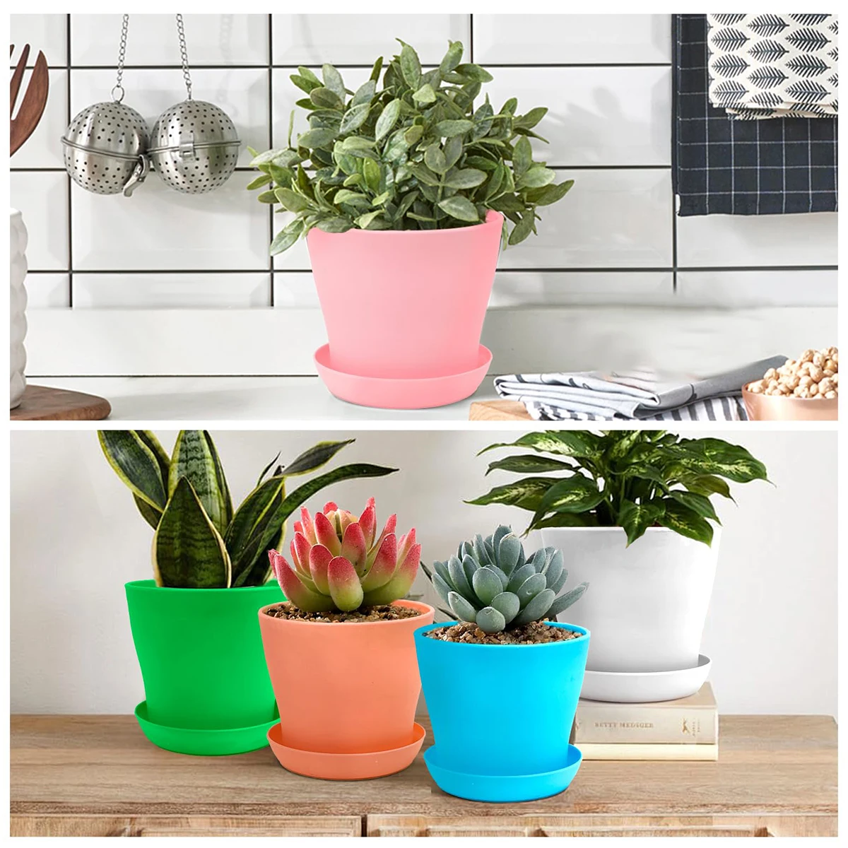 Flower Pot Round Planters Candy Color Mini Flowerpot For Succulents Home Office Decor Planting Supplies High Quality